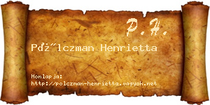 Pölczman Henrietta névjegykártya